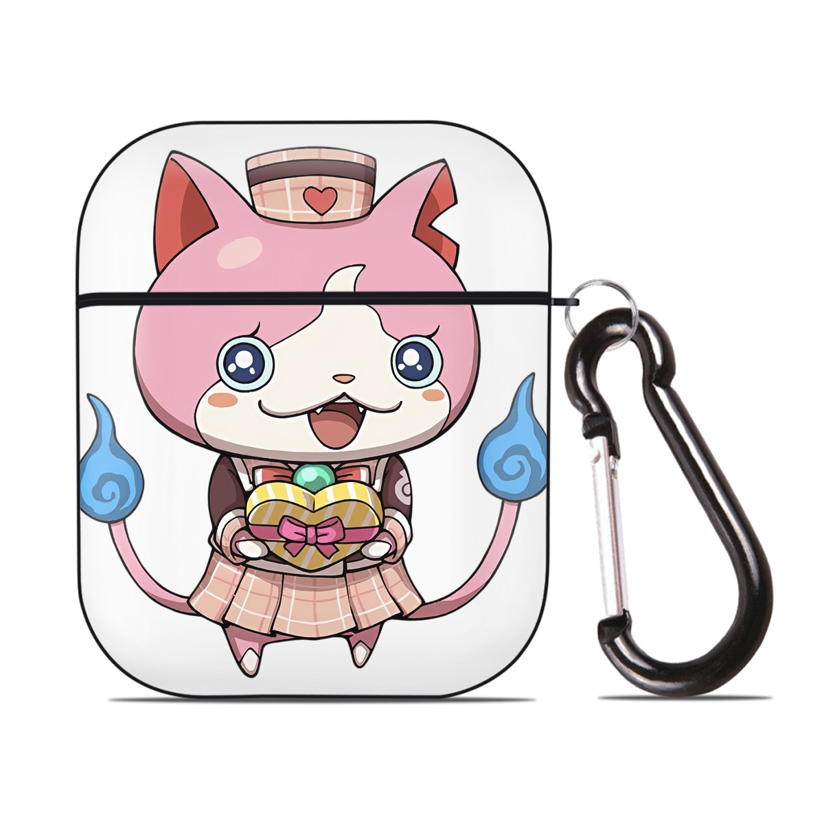 （画像用） 妖怪ウォッチ Yo-kai Watch AirPods 第2世代保護ケース ハードシェル ブラック 耐衝撃・防指紋・カラビナ付き