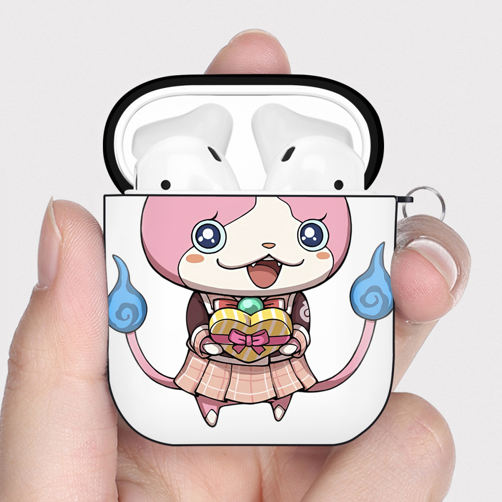 （画像用） 妖怪ウォッチ Yo-kai Watch AirPods 第2世代保護ケース ハードシェル ブラック 耐衝撃・防指紋・カラビナ付き