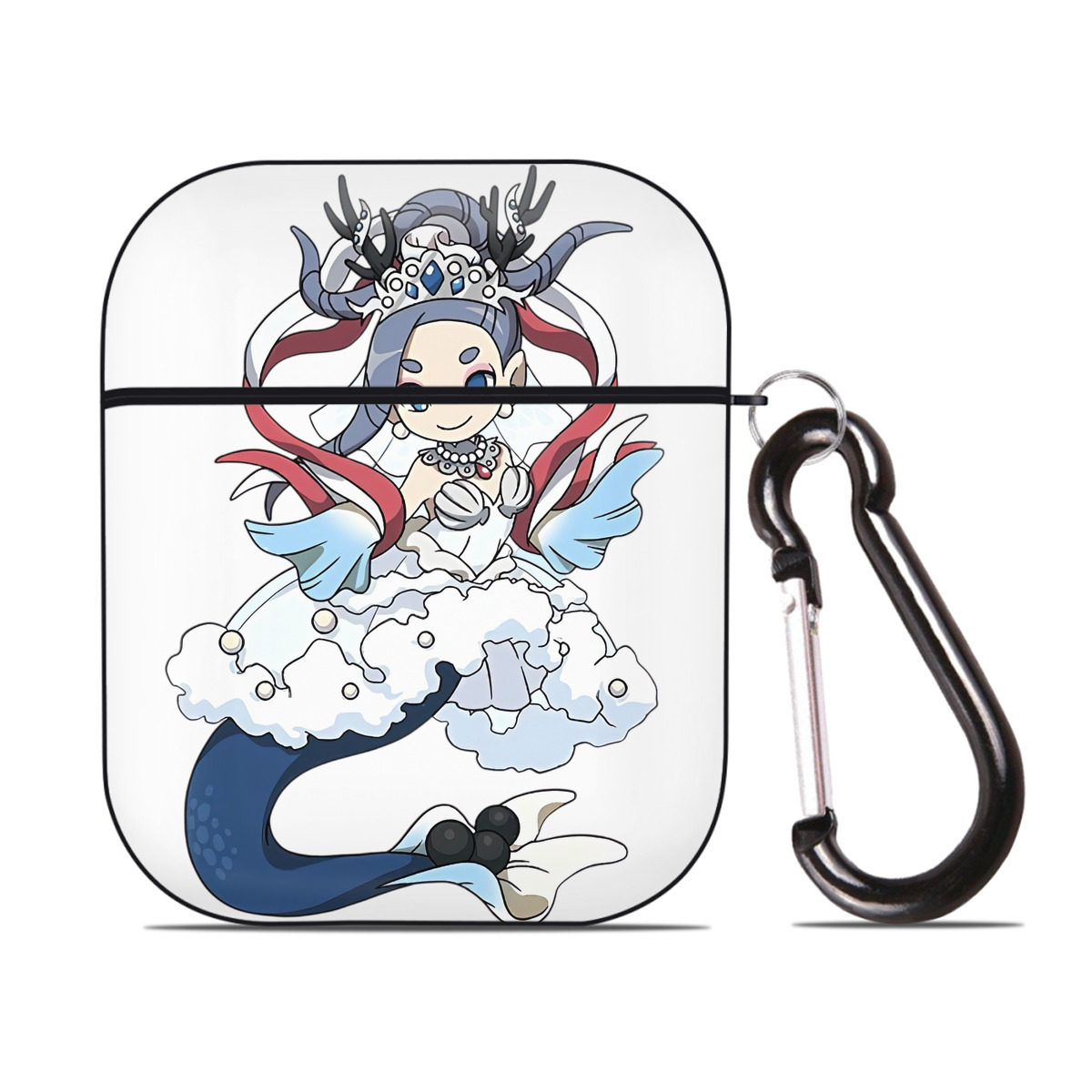 （画像用） 妖怪ウォッチ Yo-kai Watch AirPods 第2世代保護ケース ハードシェル ブラック 耐衝撃・防指紋・カラビナ付き