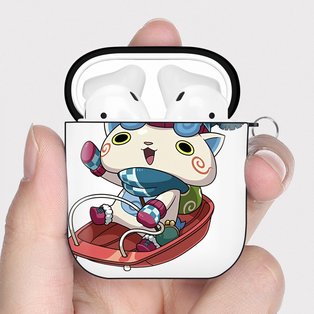 （画像用） 妖怪ウォッチ Yo-kai Watch AirPods 第2世代保護ケース ハードシェル ブラック 耐衝撃・防指紋・カラビナ付き