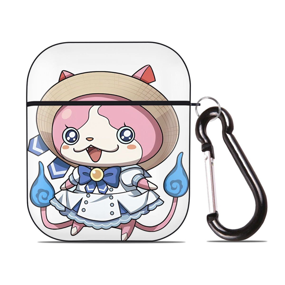（画像用） 妖怪ウォッチ Yo-kai Watch AirPods 第2世代保護ケース ハードシェル ブラック 耐衝撃・防指紋・カラビナ付き