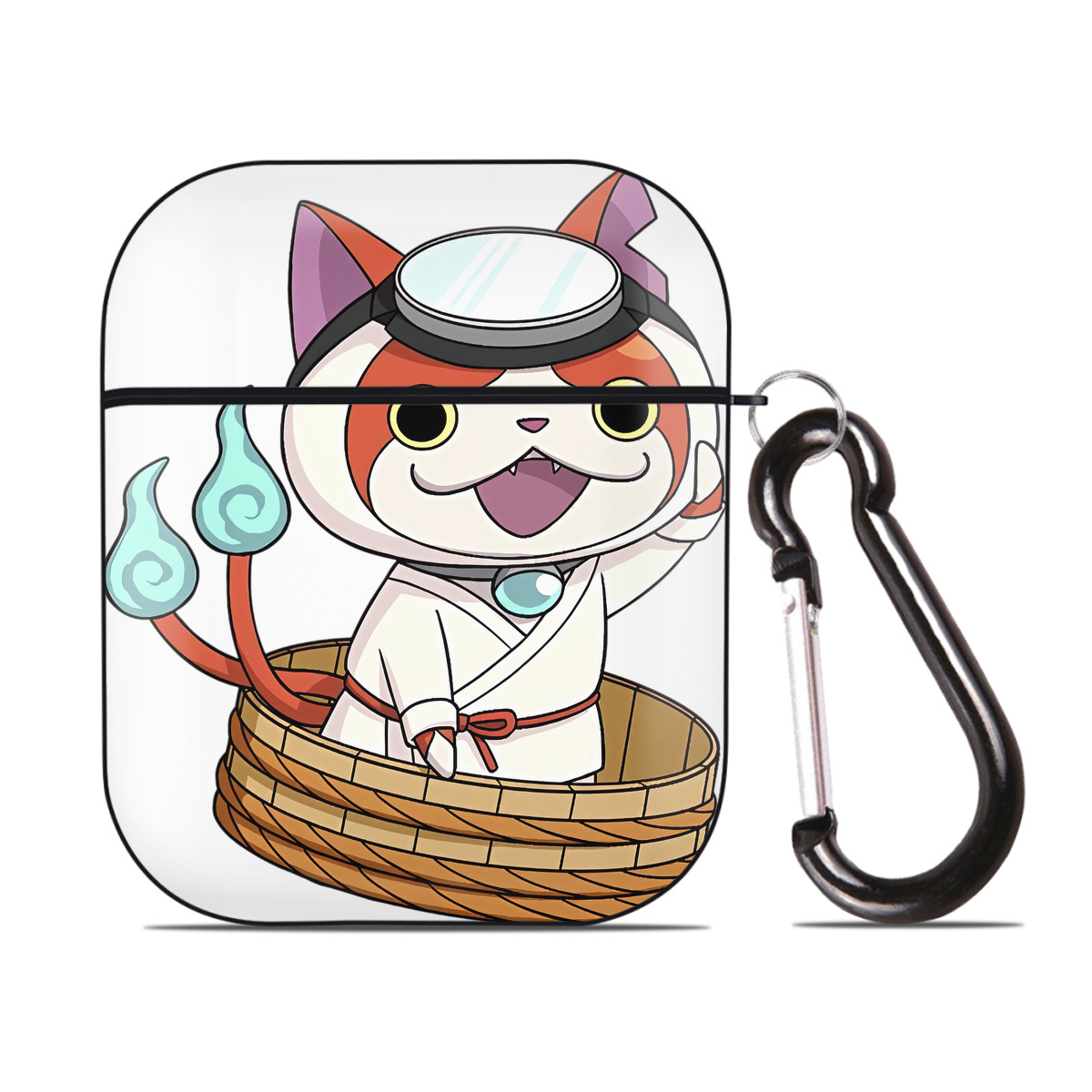 （画像用） 妖怪ウォッチ Yo-kai Watch AirPods 第2世代保護ケース ハードシェル ブラック 耐衝撃・防指紋・カラビナ付き