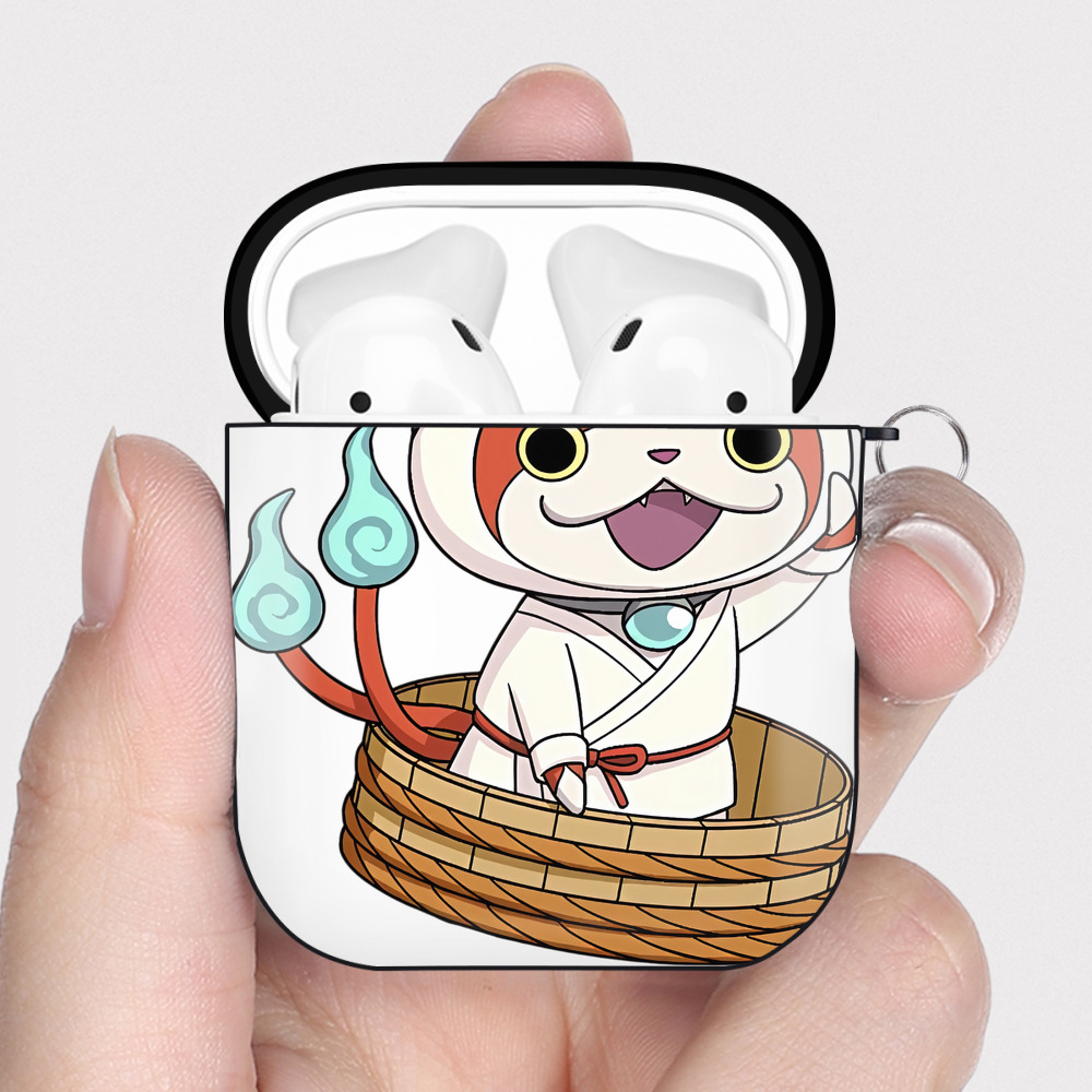 （画像用） 妖怪ウォッチ Yo-kai Watch AirPods 第2世代保護ケース ハードシェル ブラック 耐衝撃・防指紋・カラビナ付き