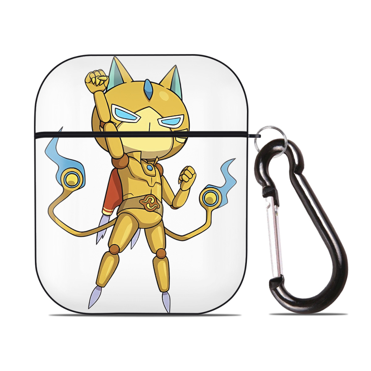 （画像用） 妖怪ウォッチ Yo-kai Watch AirPods 第2世代保護ケース ハードシェル ブラック 耐衝撃・防指紋・カラビナ付き