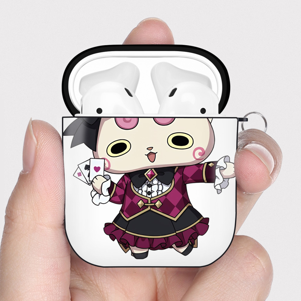 （画像用） 妖怪ウォッチ Yo-kai Watch AirPods 第2世代保護ケース ハードシェル ブラック 耐衝撃・防指紋・カラビナ付き