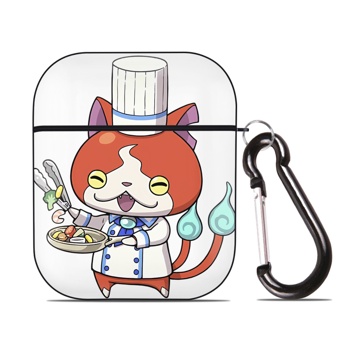 （画像用） 妖怪ウォッチ Yo-kai Watch AirPods 第2世代保護ケース ハードシェル ブラック 耐衝撃・防指紋・カラビナ付き