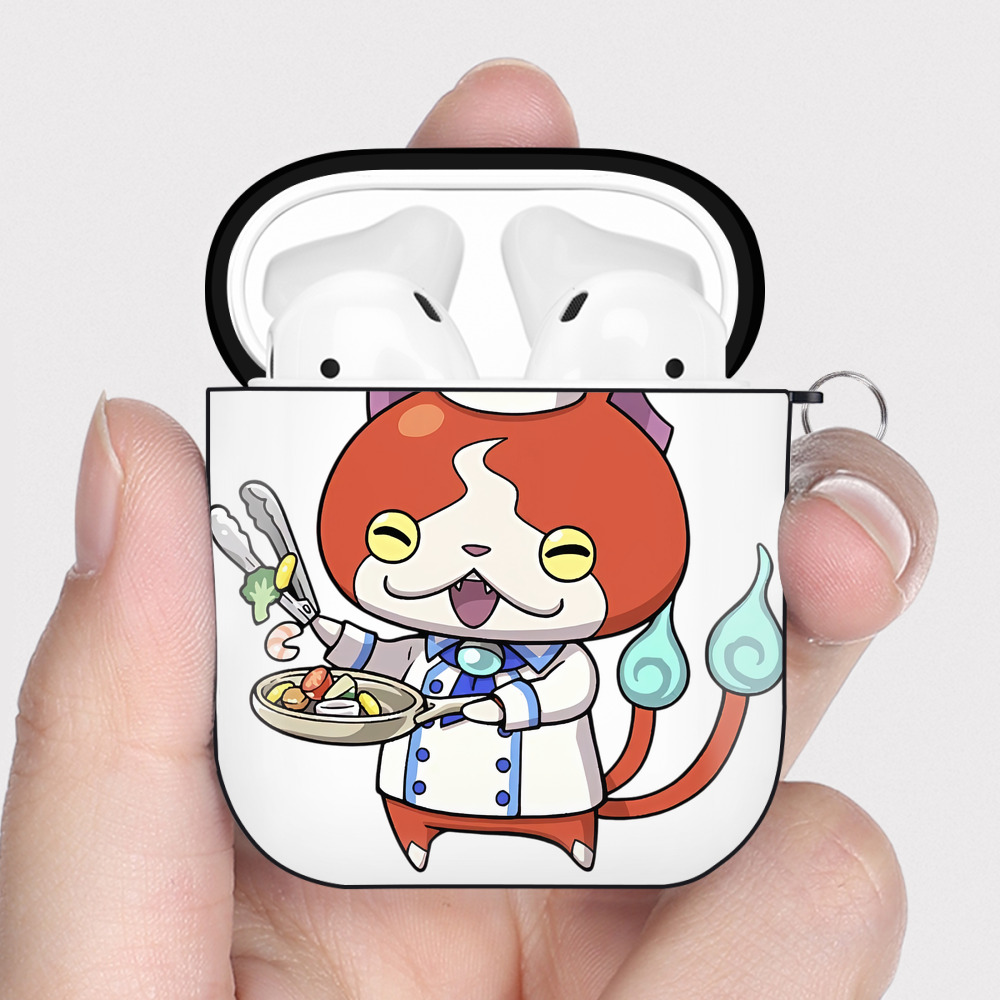 （画像用） 妖怪ウォッチ Yo-kai Watch AirPods 第2世代保護ケース ハードシェル ブラック 耐衝撃・防指紋・カラビナ付き