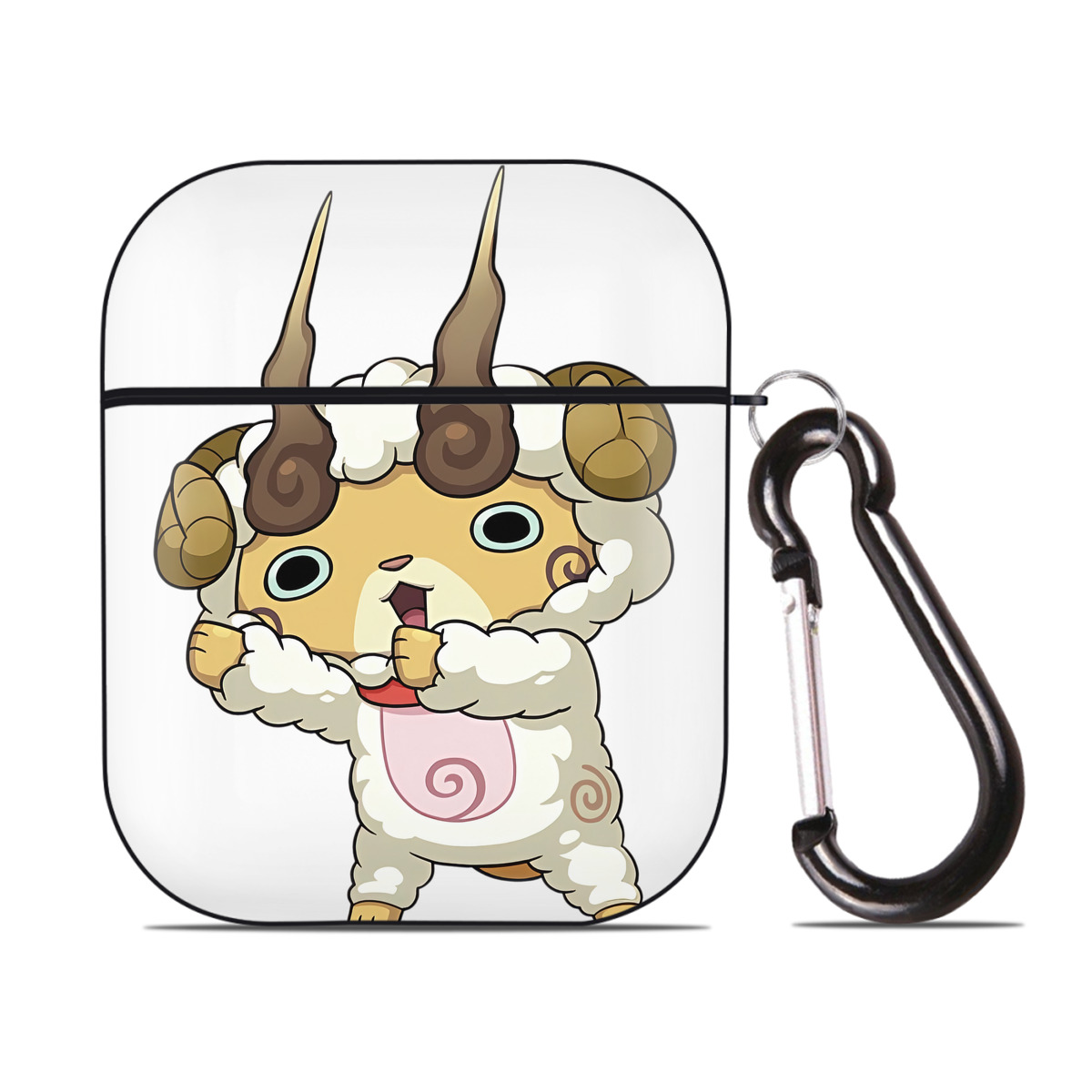 （画像用） 妖怪ウォッチ Yo-kai Watch AirPods 第2世代保護ケース ハードシェル ブラック 耐衝撃・防指紋・カラビナ付き