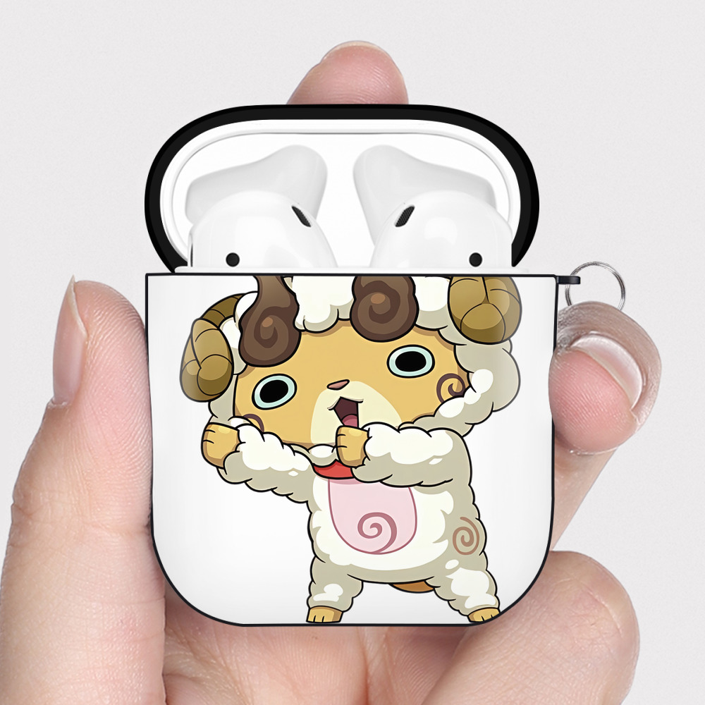 （画像用） 妖怪ウォッチ Yo-kai Watch AirPods 第2世代保護ケース ハードシェル ブラック 耐衝撃・防指紋・カラビナ付き