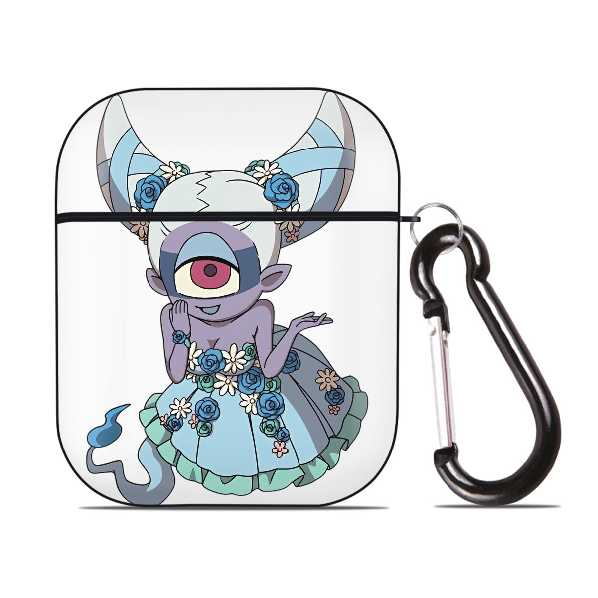 （画像用） 妖怪ウォッチ Yo-kai Watch AirPods 第2世代保護ケース ハードシェル ブラック 耐衝撃・防指紋・カラビナ付き
