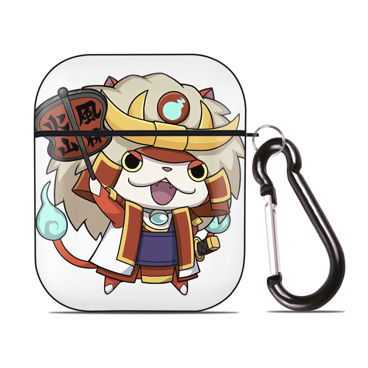 （画像用） 妖怪ウォッチ Yo-kai Watch AirPods 第2世代保護ケース ハードシェル ブラック 耐衝撃・防指紋・カラビナ付き
