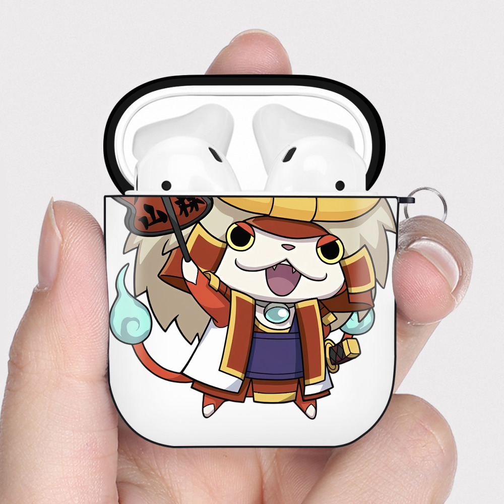 （画像用） 妖怪ウォッチ Yo-kai Watch AirPods 第2世代保護ケース ハードシェル ブラック 耐衝撃・防指紋・カラビナ付き