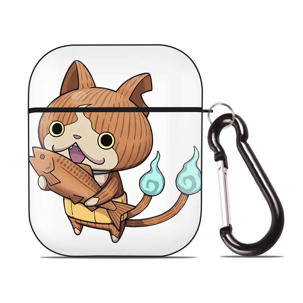 （画像用） 妖怪ウォッチ Yo-kai Watch AirPods 第2世代保護ケース ハードシェル ブラック 耐衝撃・防指紋・カラビナ付き