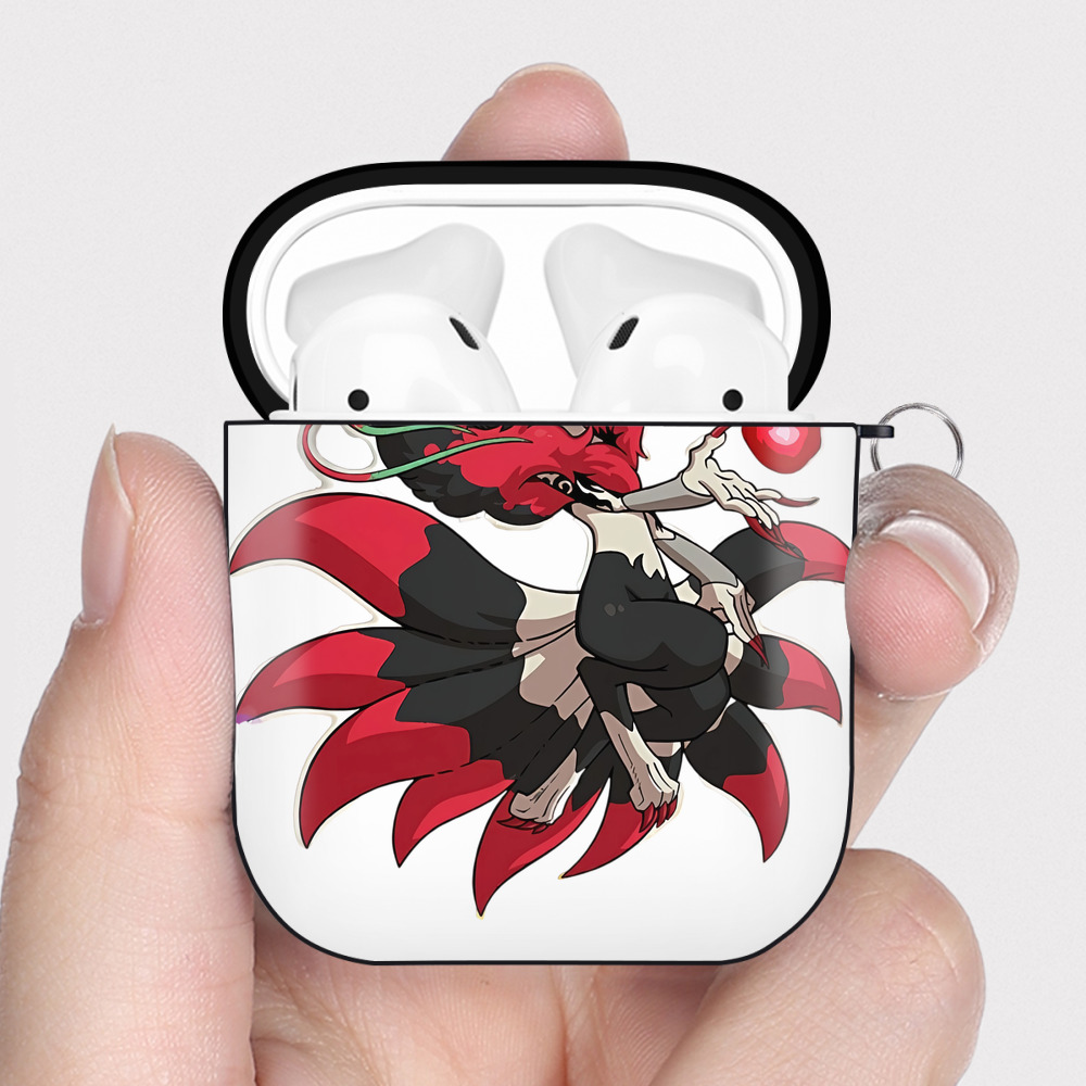 （画像用） 妖怪ウォッチ Yo-kai Watch AirPods 第2世代保護ケース ハードシェル ブラック 耐衝撃・防指紋・カラビナ付き