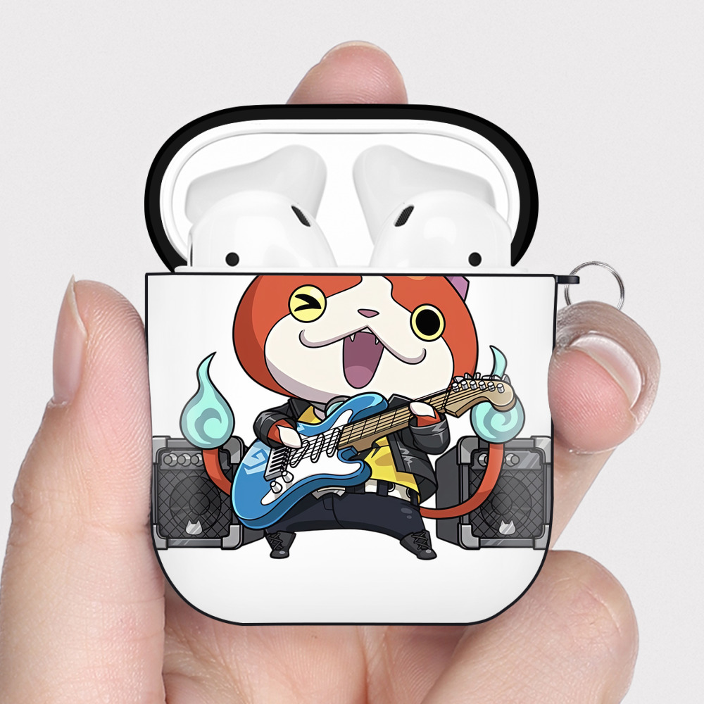 （画像用） 妖怪ウォッチ Yo-kai Watch AirPods 第2世代保護ケース ハードシェル ブラック 耐衝撃・防指紋・カラビナ付き