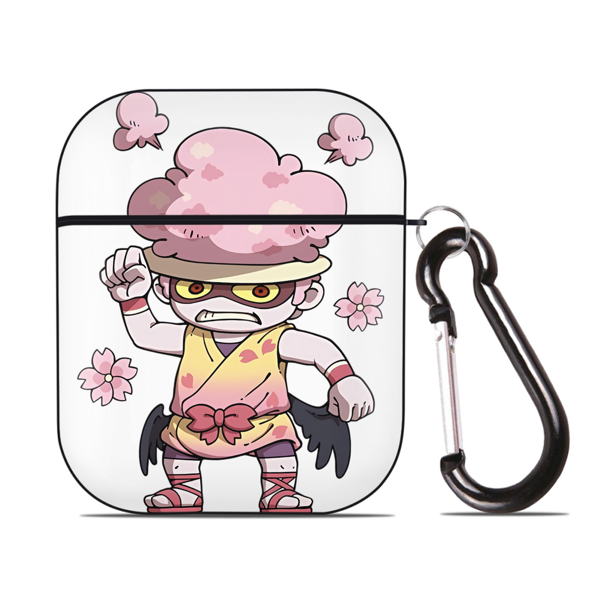 （画像用） 妖怪ウォッチ Yo-kai Watch AirPods 第2世代保護ケース ハードシェル ブラック 耐衝撃・防指紋・カラビナ付き