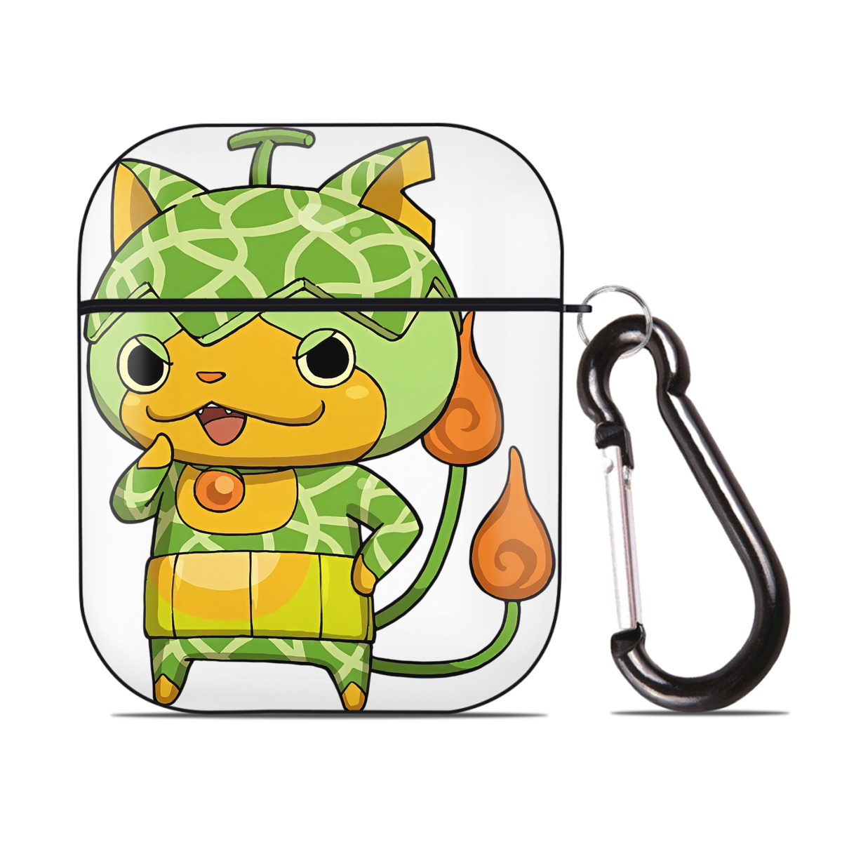 （画像用） 妖怪ウォッチ Yo-kai Watch AirPods 第2世代保護ケース ハードシェル ブラック 耐衝撃・防指紋・カラビナ付き
