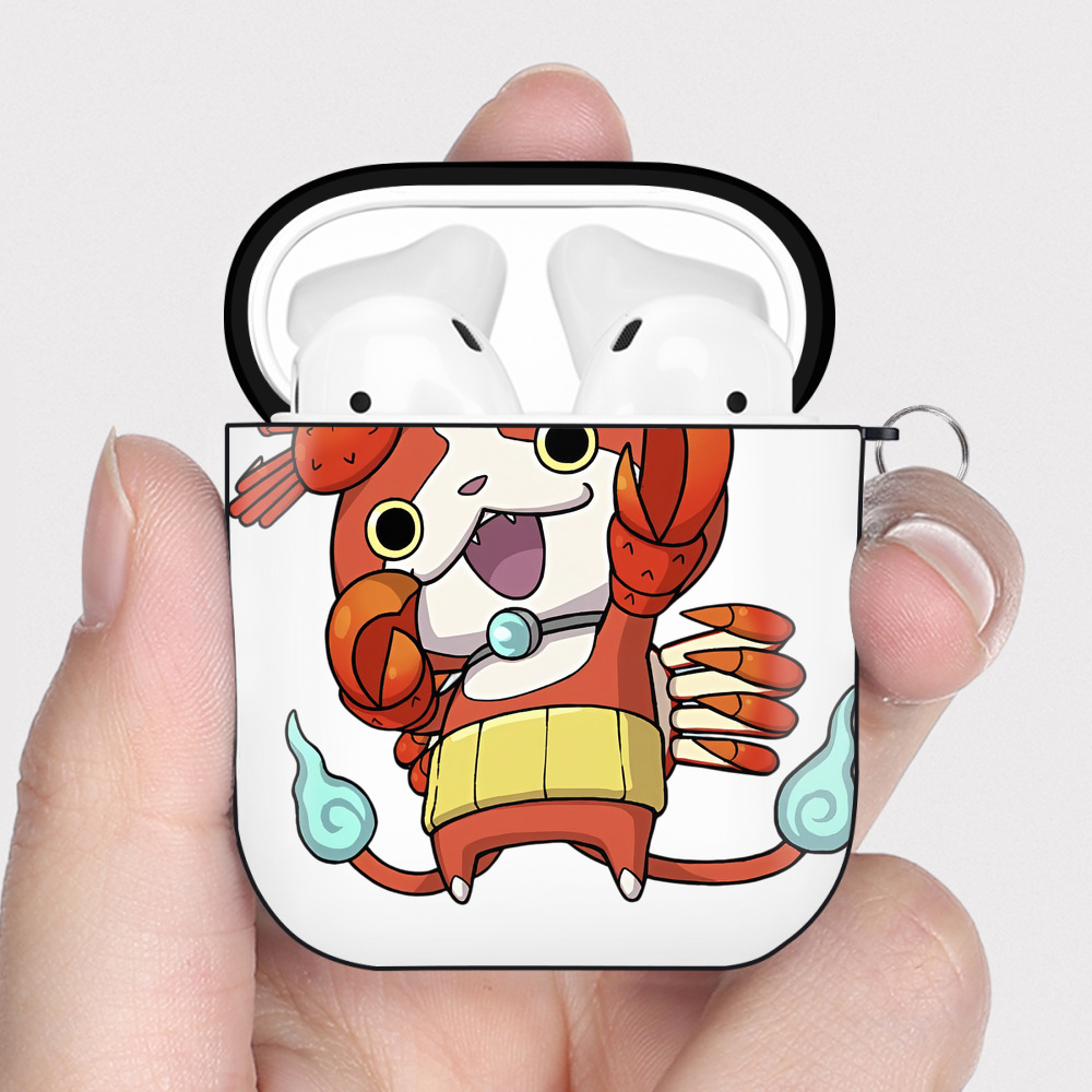 （画像用） 妖怪ウォッチ Yo-kai Watch AirPods 第2世代保護ケース ハードシェル ブラック 耐衝撃・防指紋・カラビナ付き