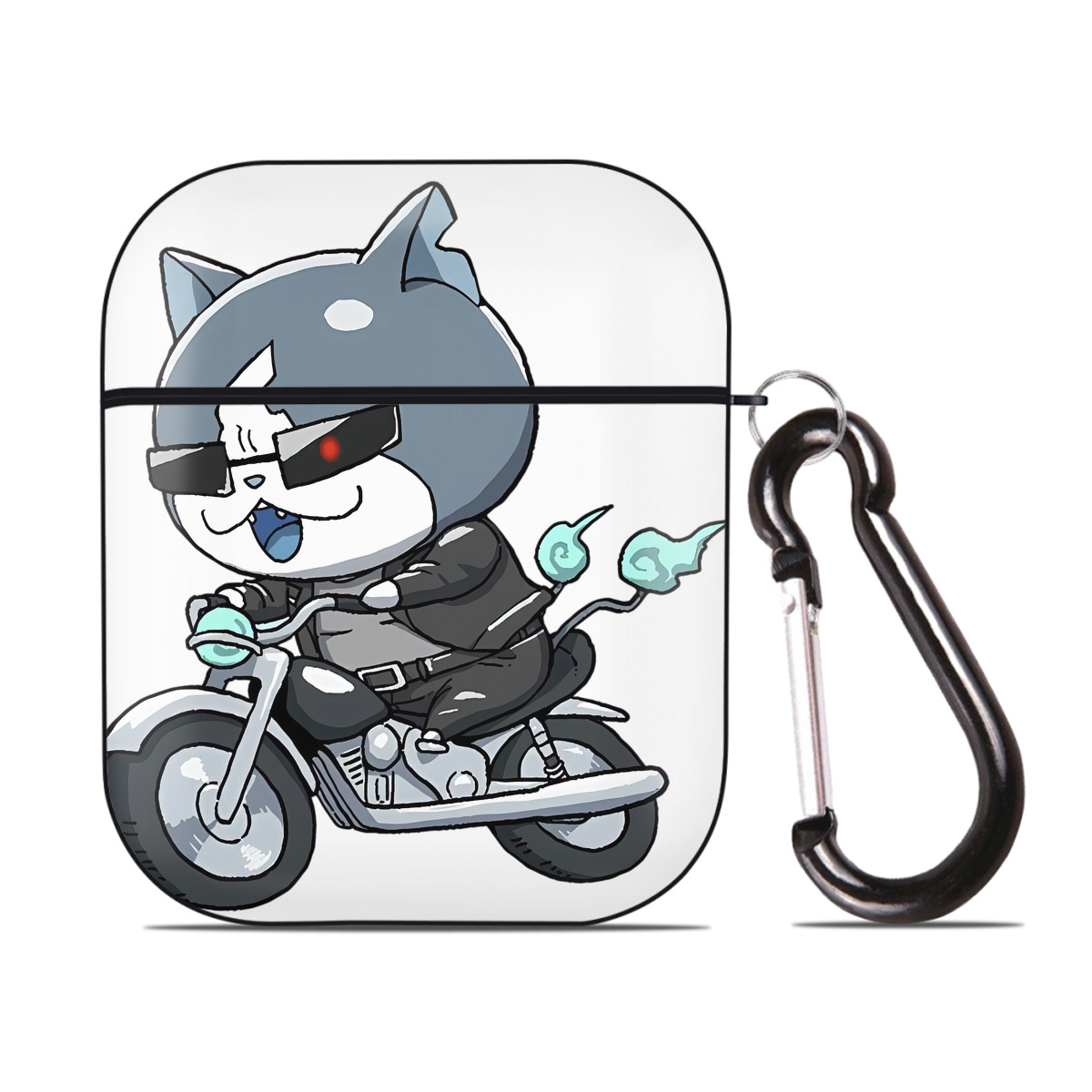 （画像用） 妖怪ウォッチ Yo-kai Watch AirPods 第2世代保護ケース ハードシェル ブラック 耐衝撃・防指紋・カラビナ付き