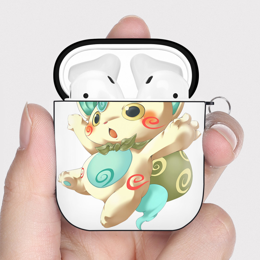 （画像用） 妖怪ウォッチ Yo-kai Watch AirPods 第2世代保護ケース ハードシェル ブラック 耐衝撃・防指紋・カラビナ付き