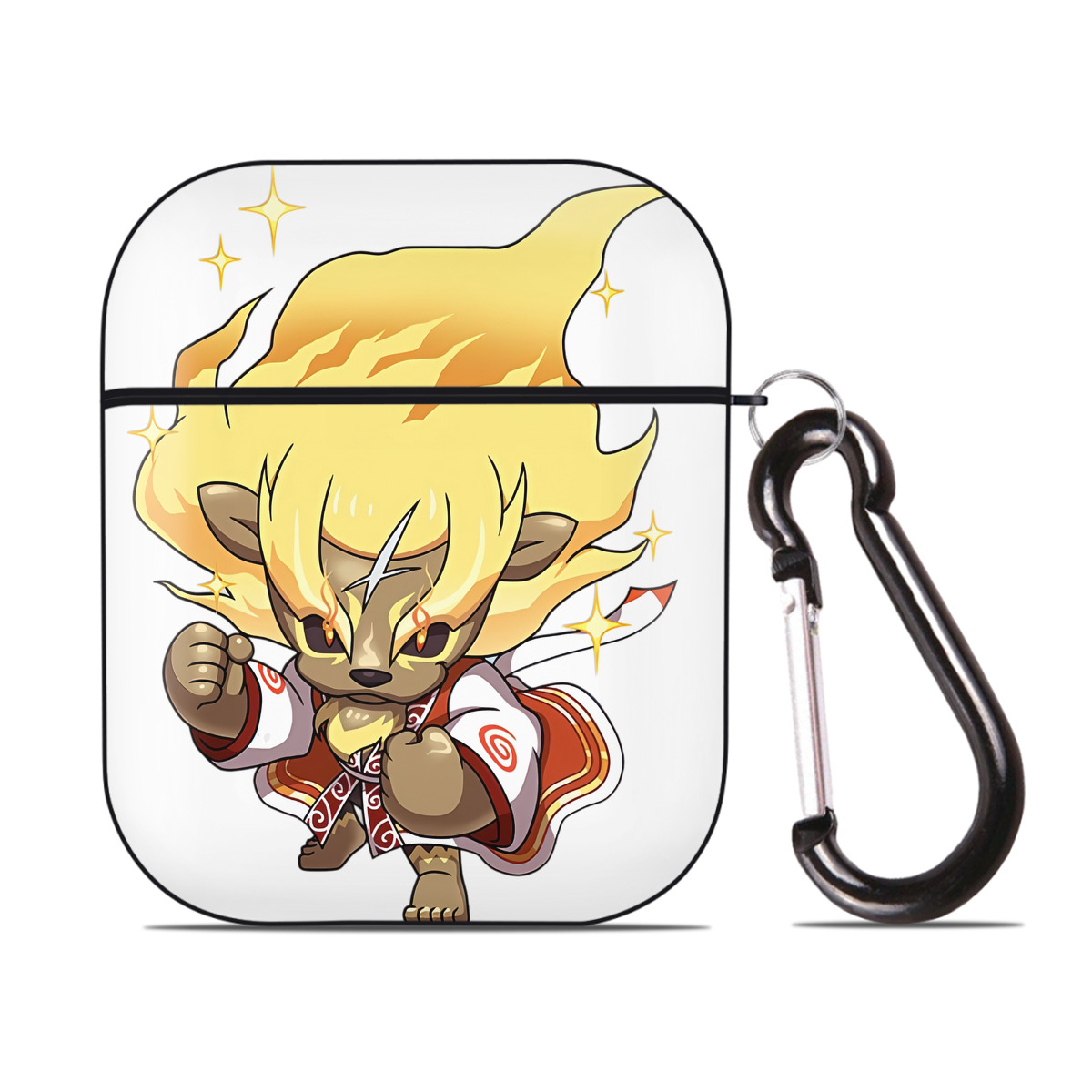 （画像用） 妖怪ウォッチ Yo-kai Watch AirPods 第2世代保護ケース ハードシェル ブラック 耐衝撃・防指紋・カラビナ付き