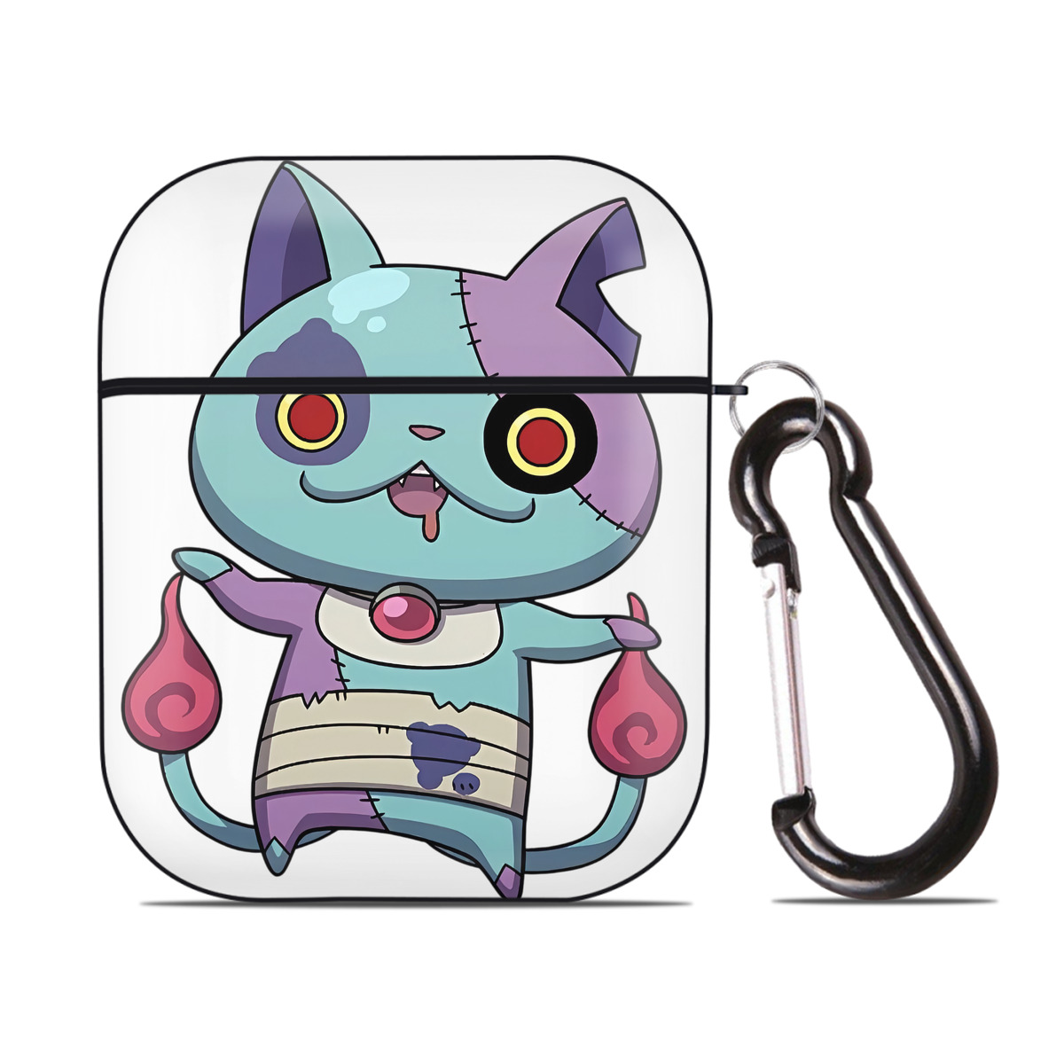 （画像用） 妖怪ウォッチ Yo-kai Watch AirPods 第2世代保護ケース ハードシェル ブラック 耐衝撃・防指紋・カラビナ付き