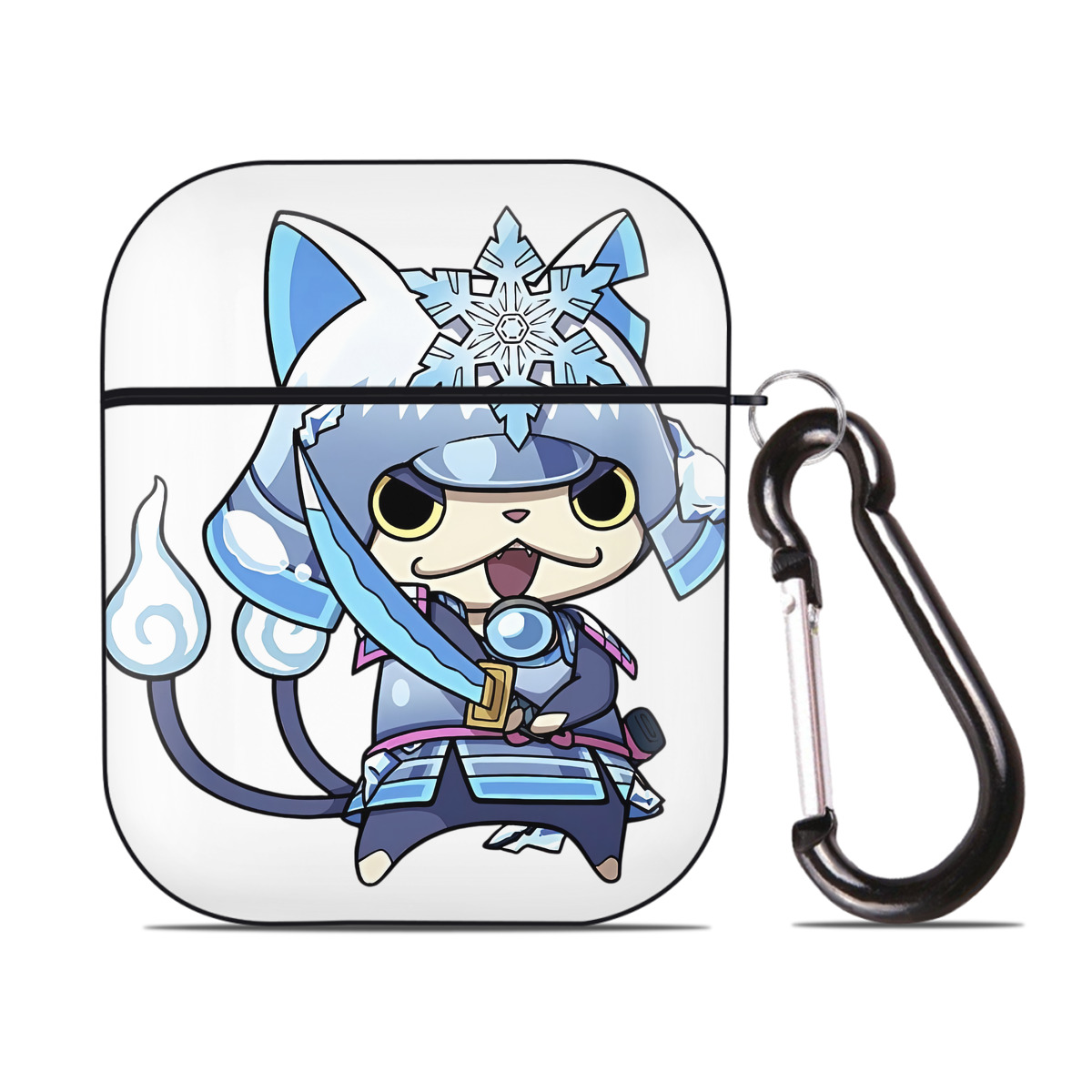 （画像用） 妖怪ウォッチ Yo-kai Watch AirPods 第2世代保護ケース ハードシェル ブラック 耐衝撃・防指紋・カラビナ付き