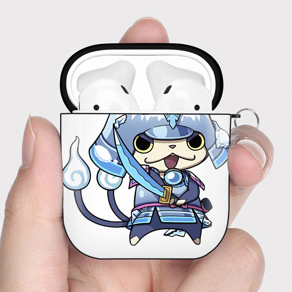 （画像用） 妖怪ウォッチ Yo-kai Watch AirPods 第2世代保護ケース ハードシェル ブラック 耐衝撃・防指紋・カラビナ付き