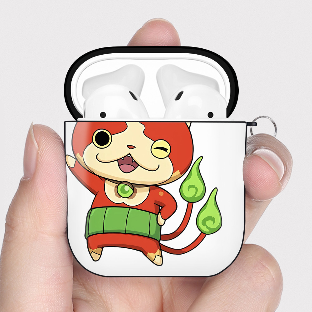 （画像用） 妖怪ウォッチ Yo-kai Watch AirPods 第2世代保護ケース ハードシェル ブラック 耐衝撃・防指紋・カラビナ付き