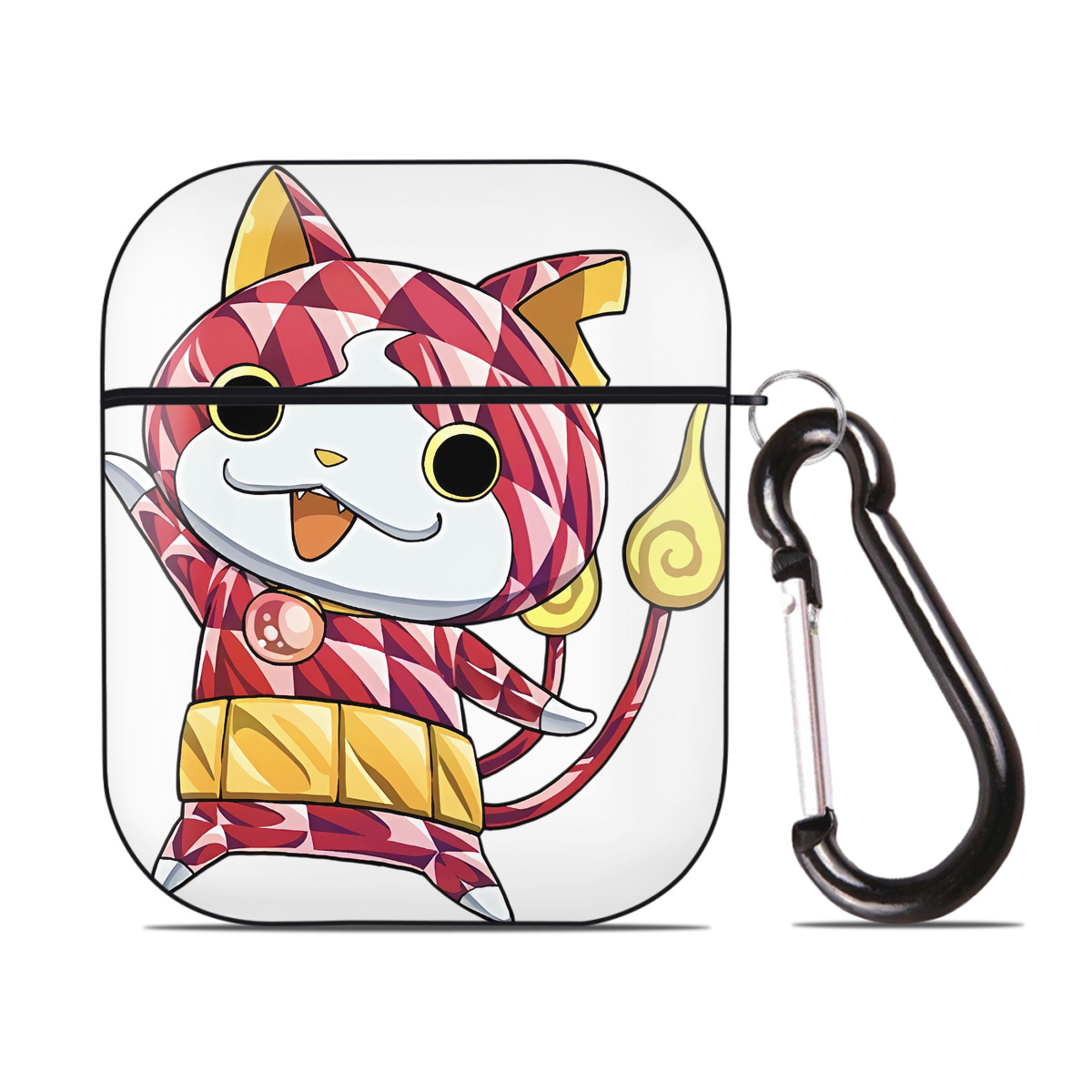 （画像用） 妖怪ウォッチ Yo-kai Watch AirPods 第2世代保護ケース ハードシェル ブラック 耐衝撃・防指紋・カラビナ付き