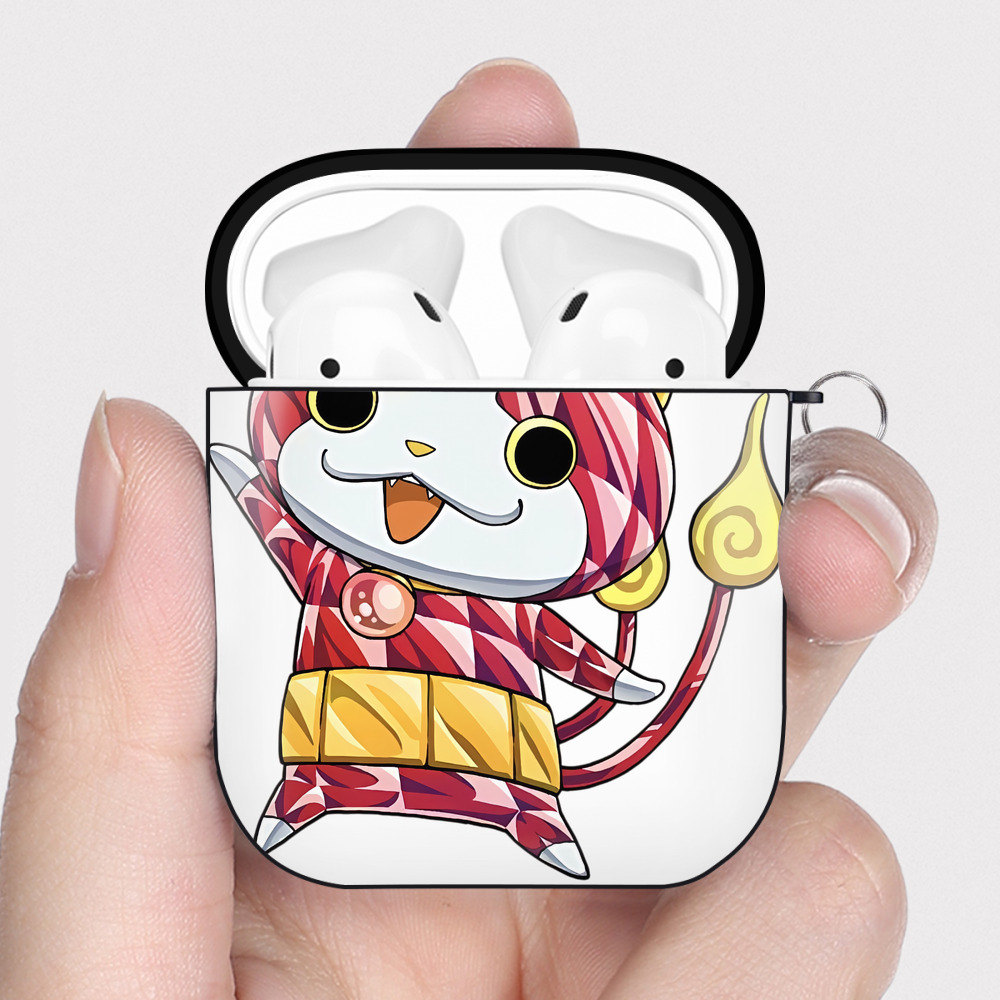 （画像用） 妖怪ウォッチ Yo-kai Watch AirPods 第2世代保護ケース ハードシェル ブラック 耐衝撃・防指紋・カラビナ付き