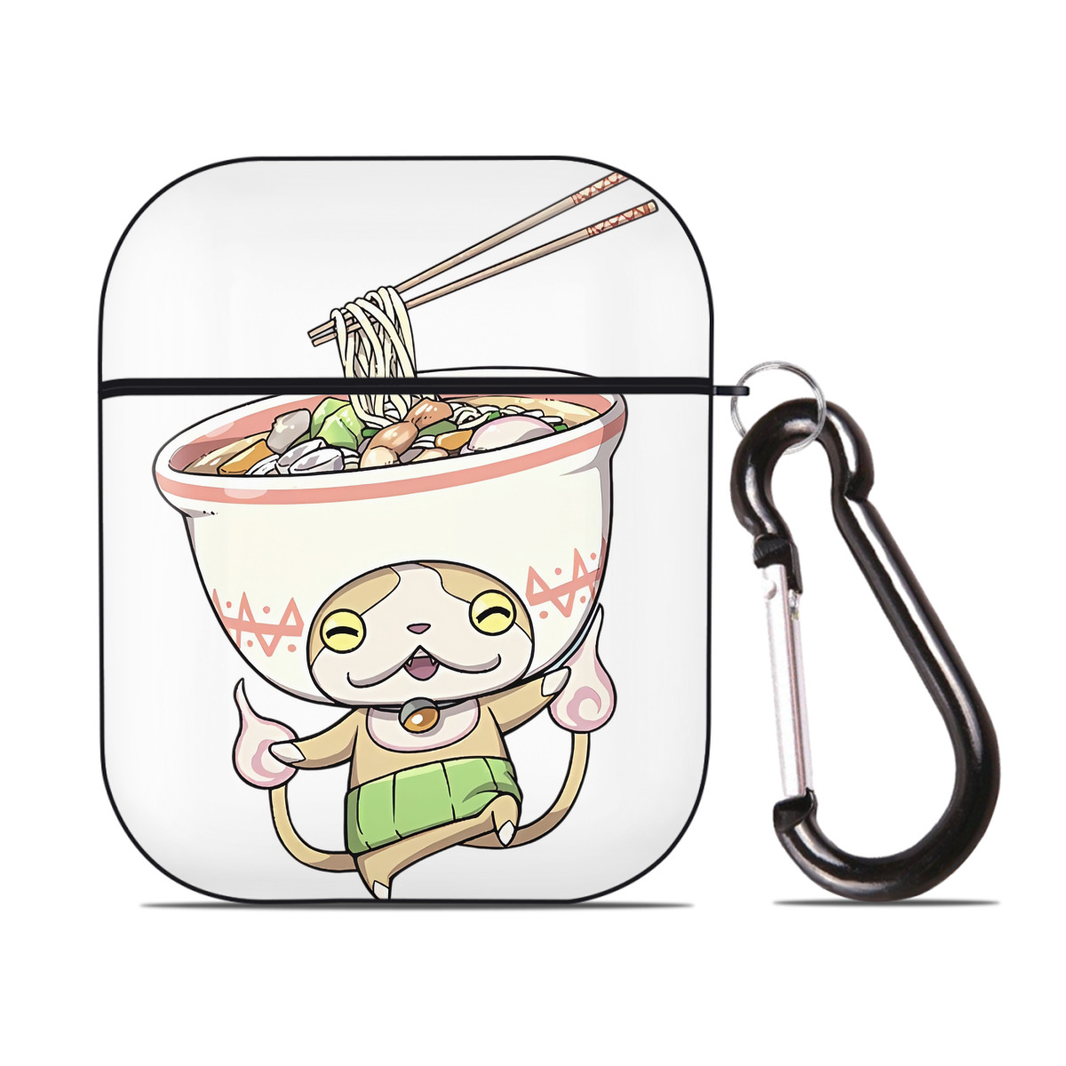 （画像用） 妖怪ウォッチ Yo-kai Watch AirPods 第2世代保護ケース ハードシェル ブラック 耐衝撃・防指紋・カラビナ付き