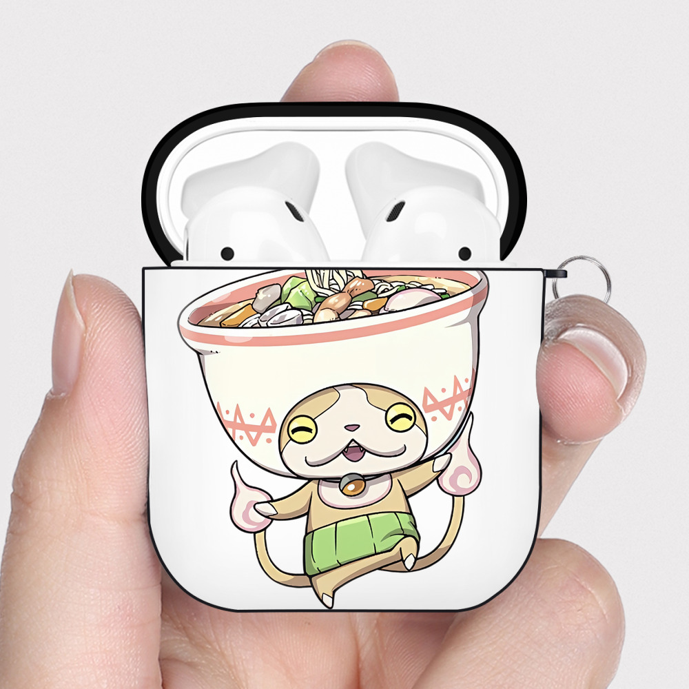 （画像用） 妖怪ウォッチ Yo-kai Watch AirPods 第2世代保護ケース ハードシェル ブラック 耐衝撃・防指紋・カラビナ付き