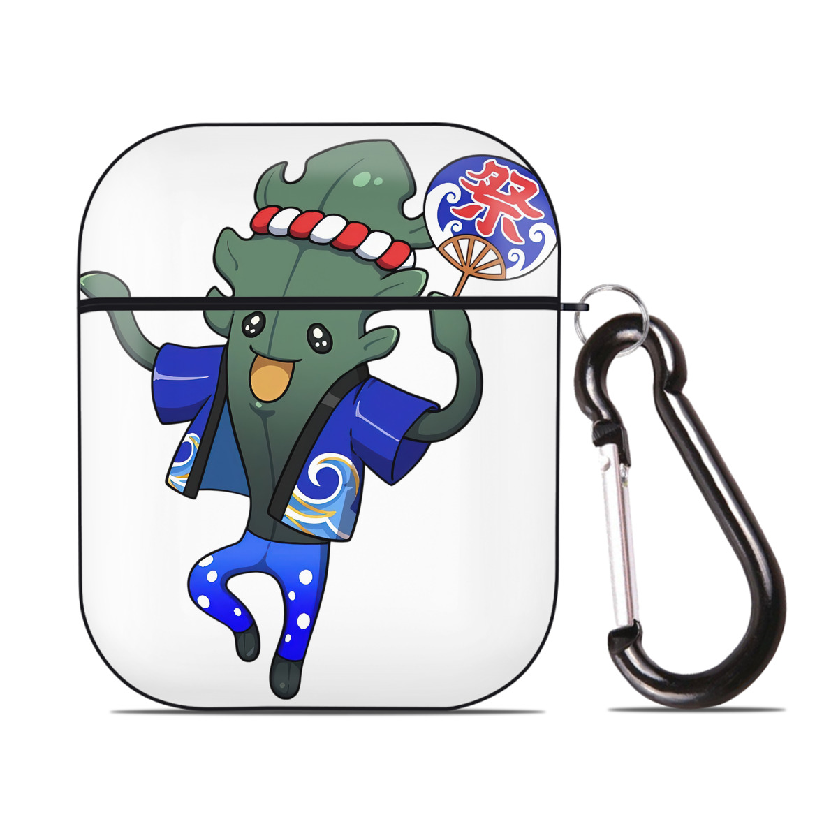 （画像用） 妖怪ウォッチ Yo-kai Watch AirPods 第2世代保護ケース ハードシェル ブラック 耐衝撃・防指紋・カラビナ付き