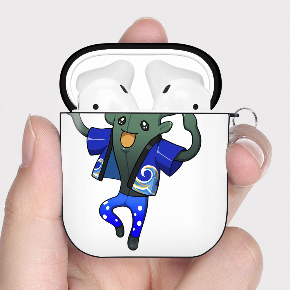 （画像用） 妖怪ウォッチ Yo-kai Watch AirPods 第2世代保護ケース ハードシェル ブラック 耐衝撃・防指紋・カラビナ付き