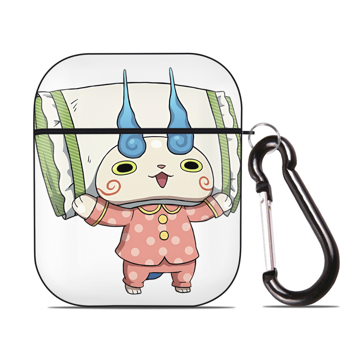 （画像用） 妖怪ウォッチ Yo-kai Watch AirPods 第2世代保護ケース ハードシェル ブラック 耐衝撃・防指紋・カラビナ付き