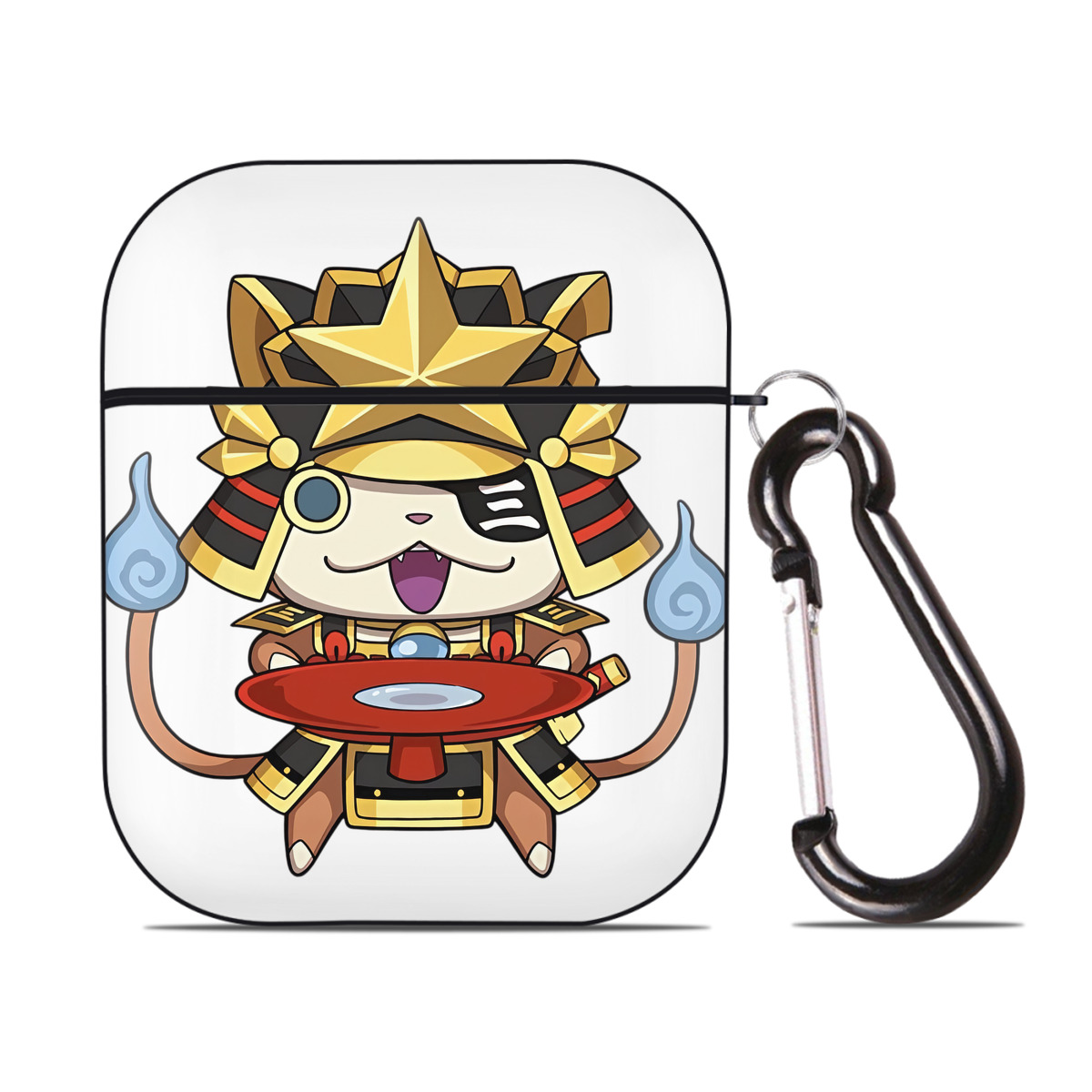 （画像用） 妖怪ウォッチ Yo-kai Watch AirPods 第2世代保護ケース ハードシェル ブラック 耐衝撃・防指紋・カラビナ付き