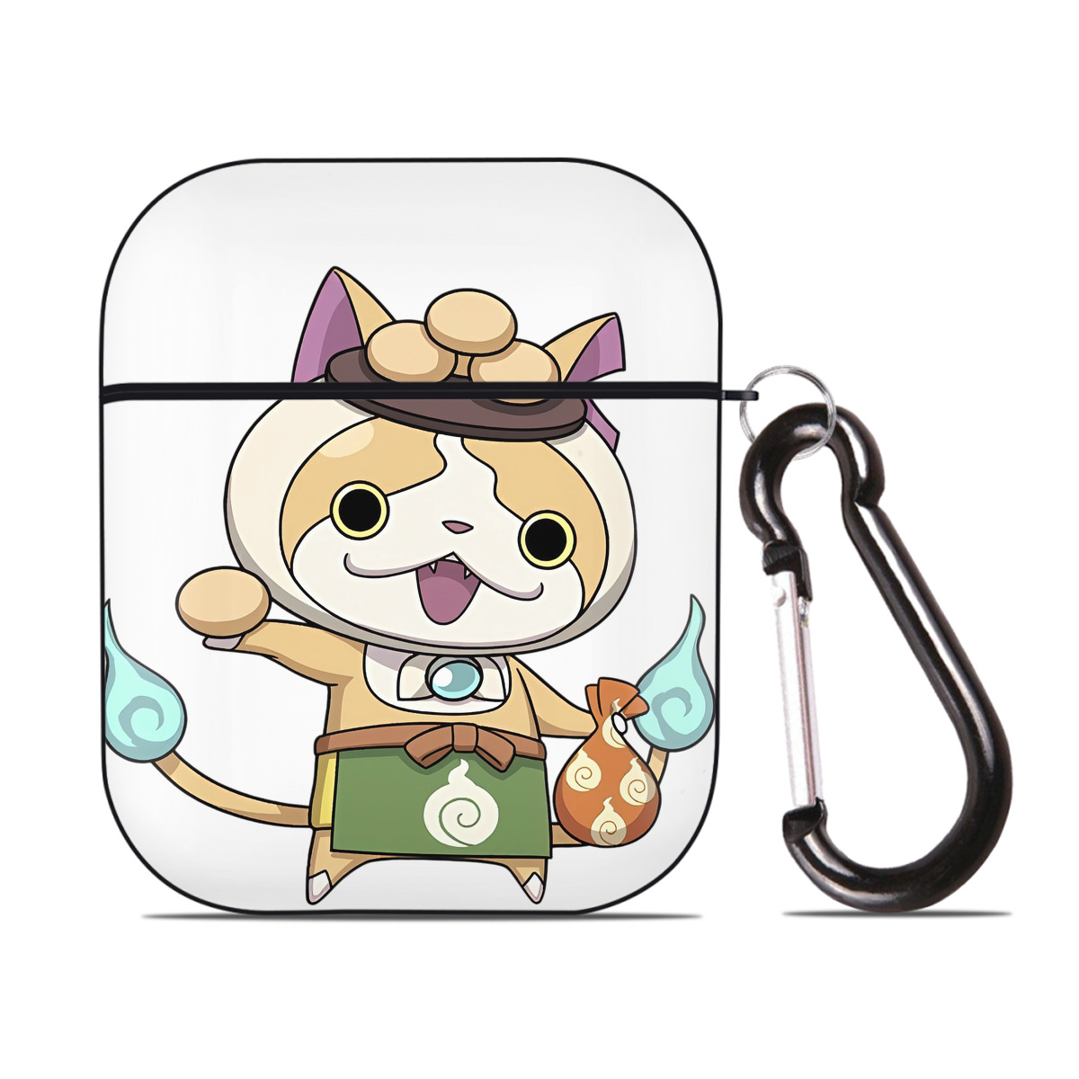 （画像用） 妖怪ウォッチ Yo-kai Watch AirPods 第2世代保護ケース ハードシェル ブラック 耐衝撃・防指紋・カラビナ付き