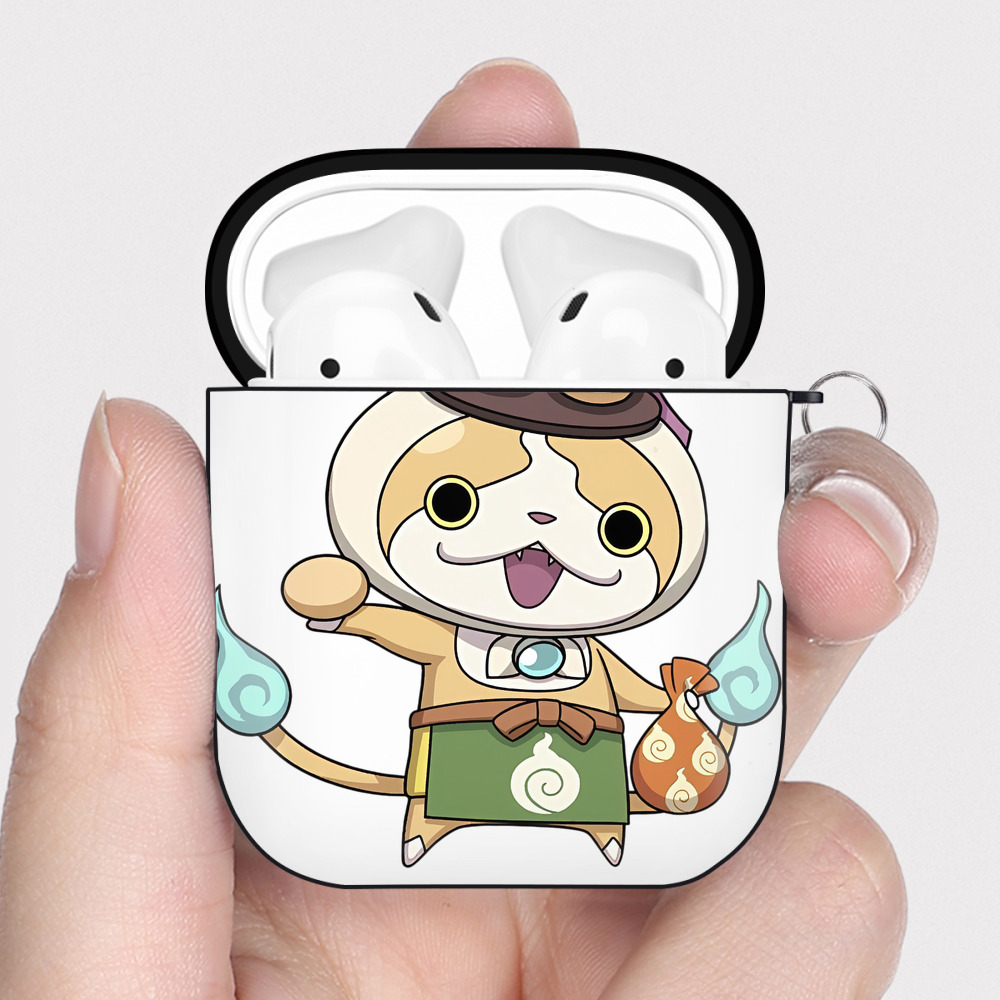 （画像用） 妖怪ウォッチ Yo-kai Watch AirPods 第2世代保護ケース ハードシェル ブラック 耐衝撃・防指紋・カラビナ付き