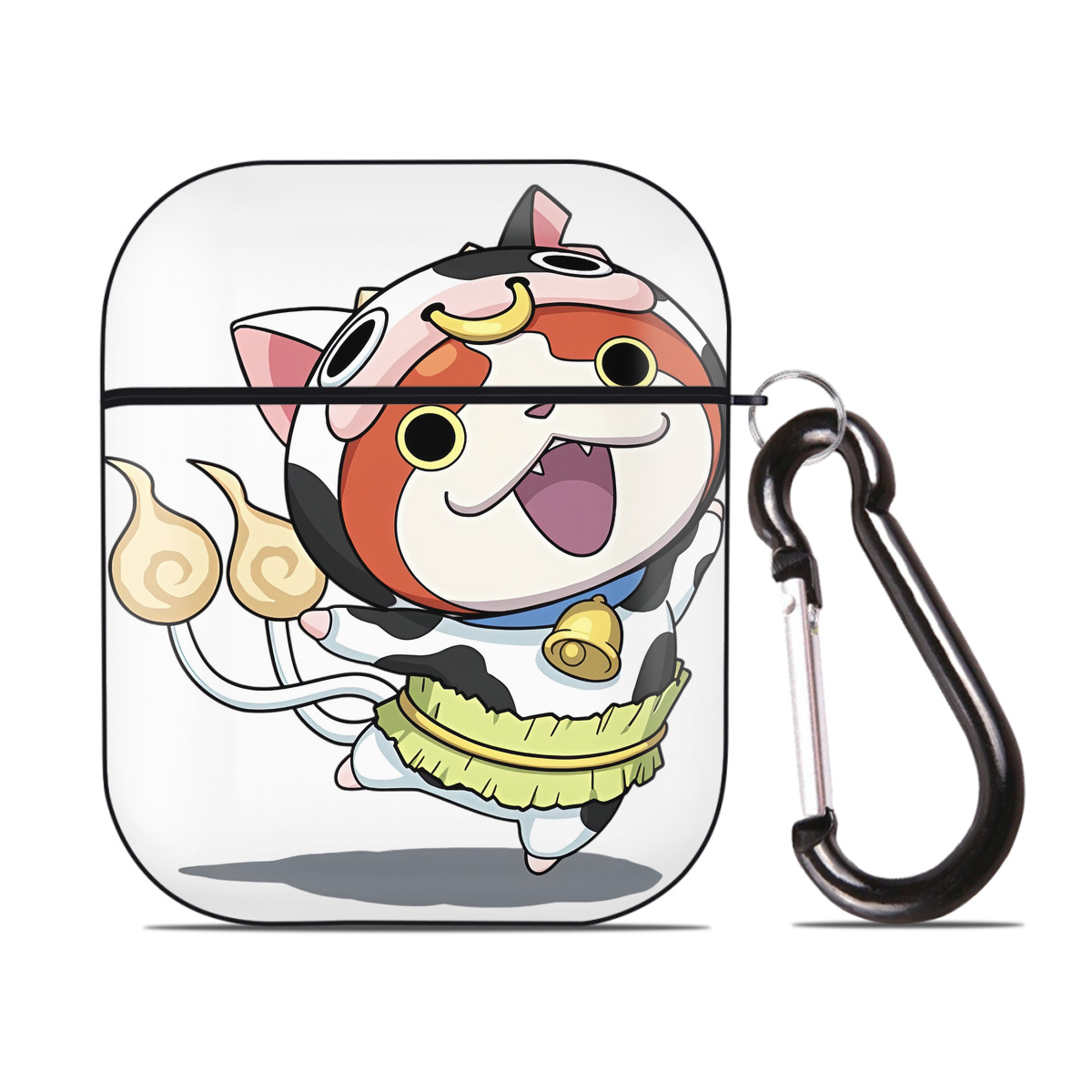 （画像用） 妖怪ウォッチ Yo-kai Watch AirPods 第2世代保護ケース ハードシェル ブラック 耐衝撃・防指紋・カラビナ付き