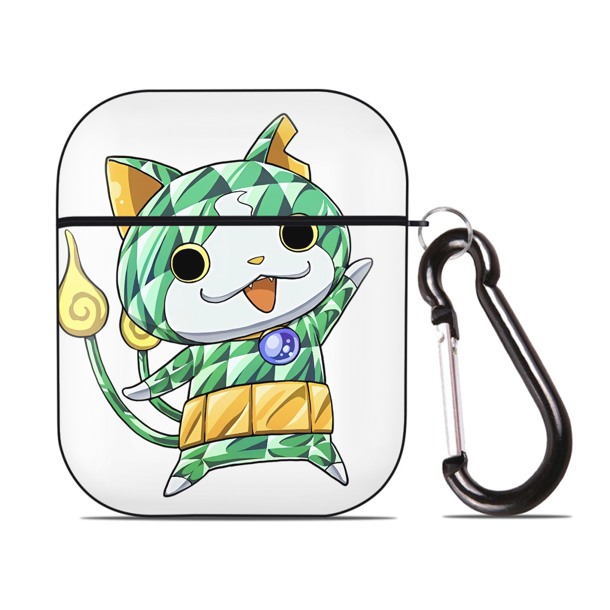（画像用） 妖怪ウォッチ Yo-kai Watch AirPods 第2世代保護ケース ハードシェル ブラック 耐衝撃・防指紋・カラビナ付き