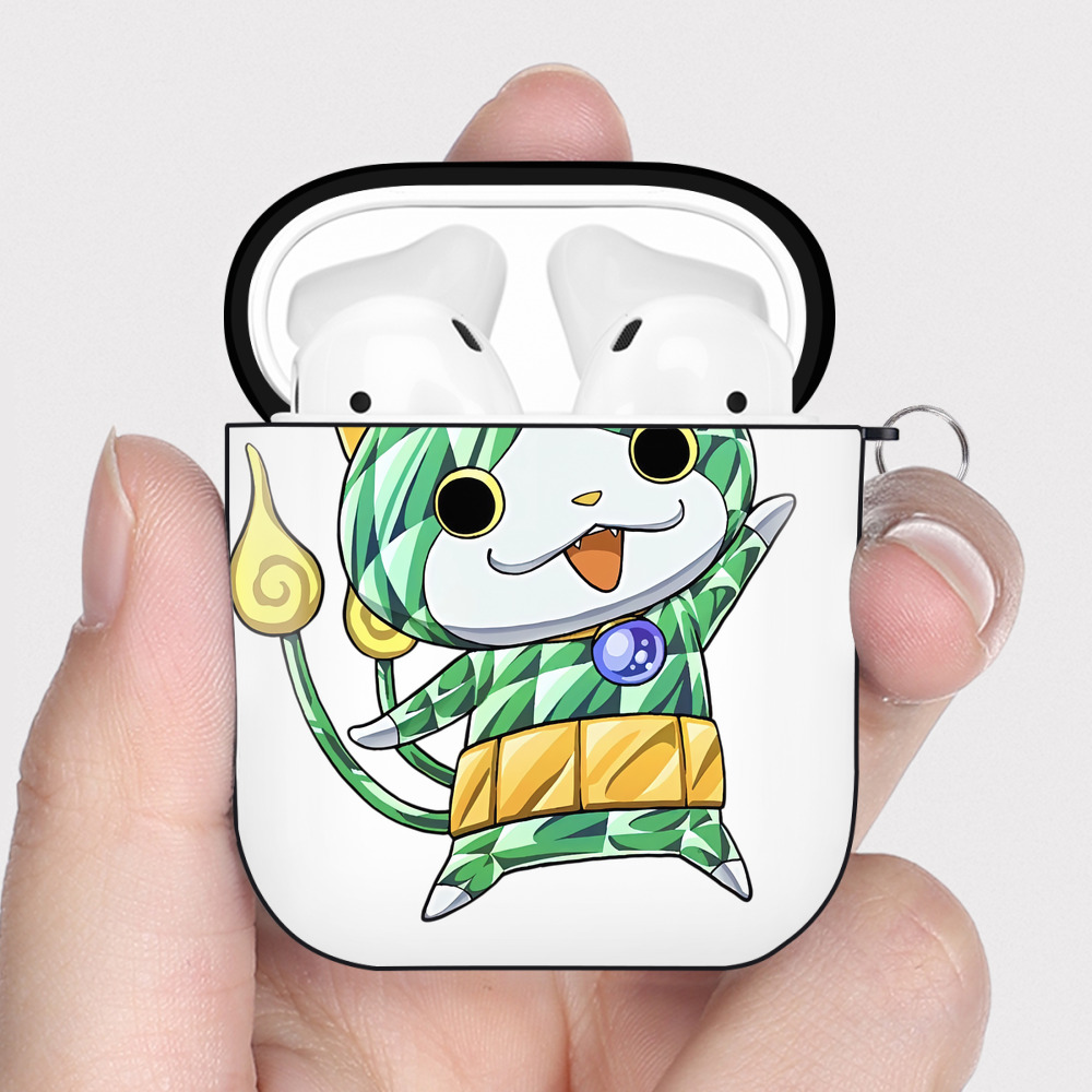 （画像用） 妖怪ウォッチ Yo-kai Watch AirPods 第2世代保護ケース ハードシェル ブラック 耐衝撃・防指紋・カラビナ付き