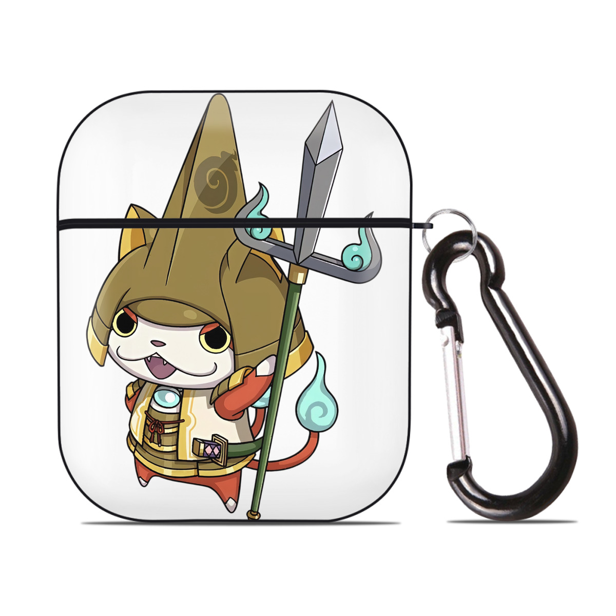 （画像用） 妖怪ウォッチ Yo-kai Watch AirPods 第2世代保護ケース ハードシェル ブラック 耐衝撃・防指紋・カラビナ付き