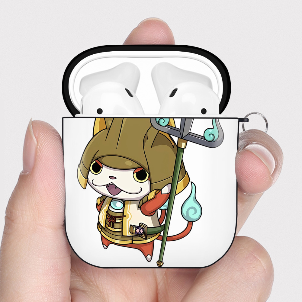 （画像用） 妖怪ウォッチ Yo-kai Watch AirPods 第2世代保護ケース ハードシェル ブラック 耐衝撃・防指紋・カラビナ付き