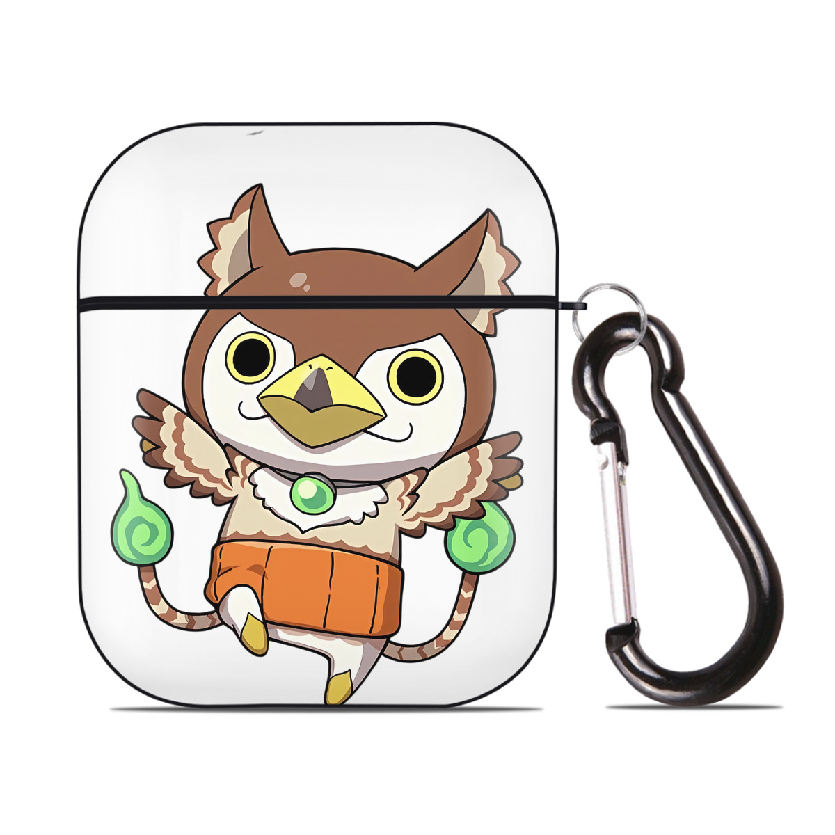（画像用） 妖怪ウォッチ Yo-kai Watch AirPods 第2世代保護ケース ハードシェル ブラック 耐衝撃・防指紋・カラビナ付き