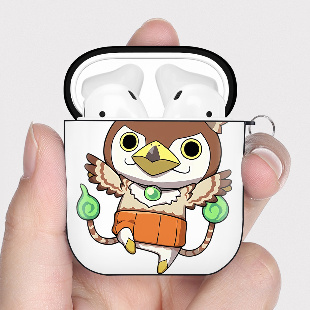 （画像用） 妖怪ウォッチ Yo-kai Watch AirPods 第2世代保護ケース ハードシェル ブラック 耐衝撃・防指紋・カラビナ付き