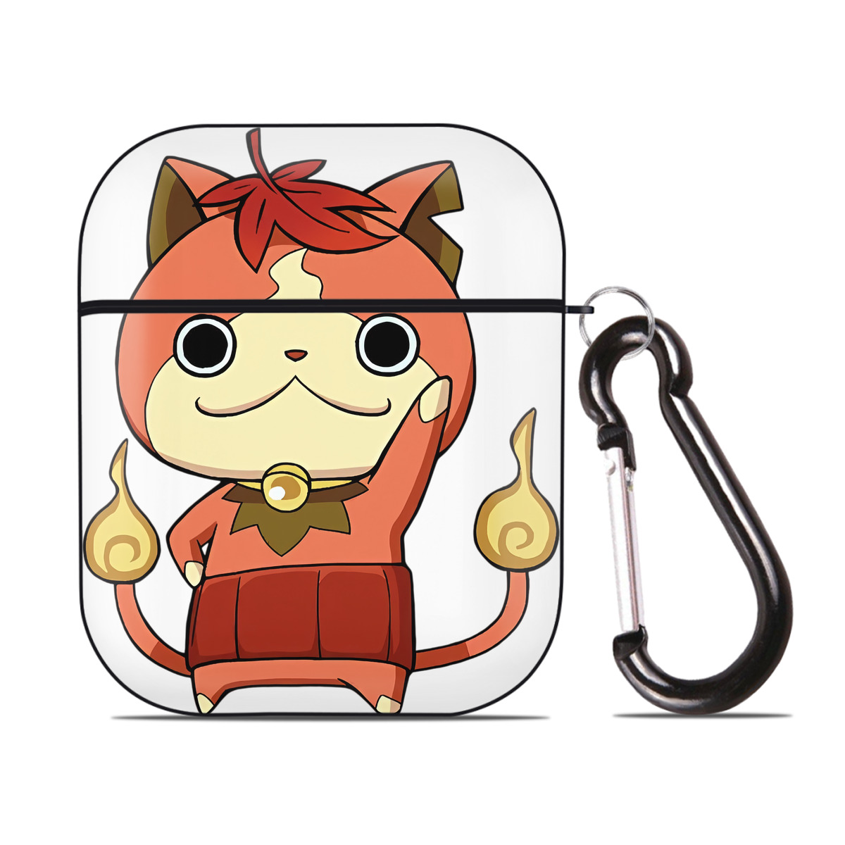 （画像用） 妖怪ウォッチ Yo-kai Watch AirPods 第2世代保護ケース ハードシェル ブラック 耐衝撃・防指紋・カラビナ付き