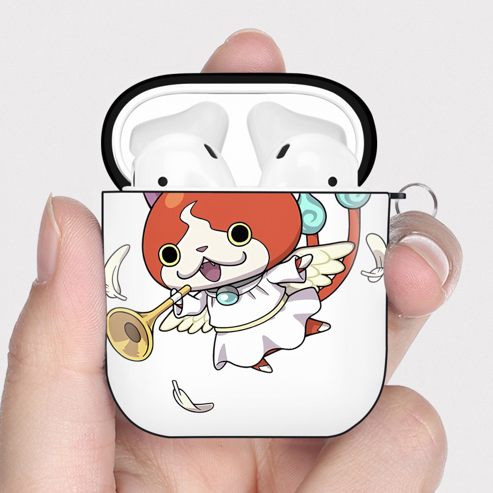 （画像用） 妖怪ウォッチ Yo-kai Watch AirPods 第2世代保護ケース ハードシェル ブラック 耐衝撃・防指紋・カラビナ付き