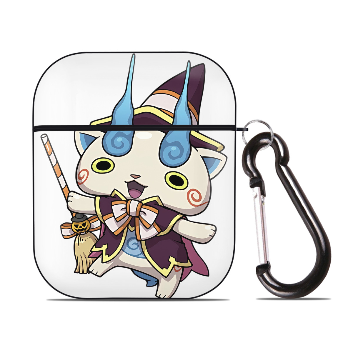 （画像用） 妖怪ウォッチ Yo-kai Watch AirPods 第2世代保護ケース ハードシェル ブラック 耐衝撃・防指紋・カラビナ付き