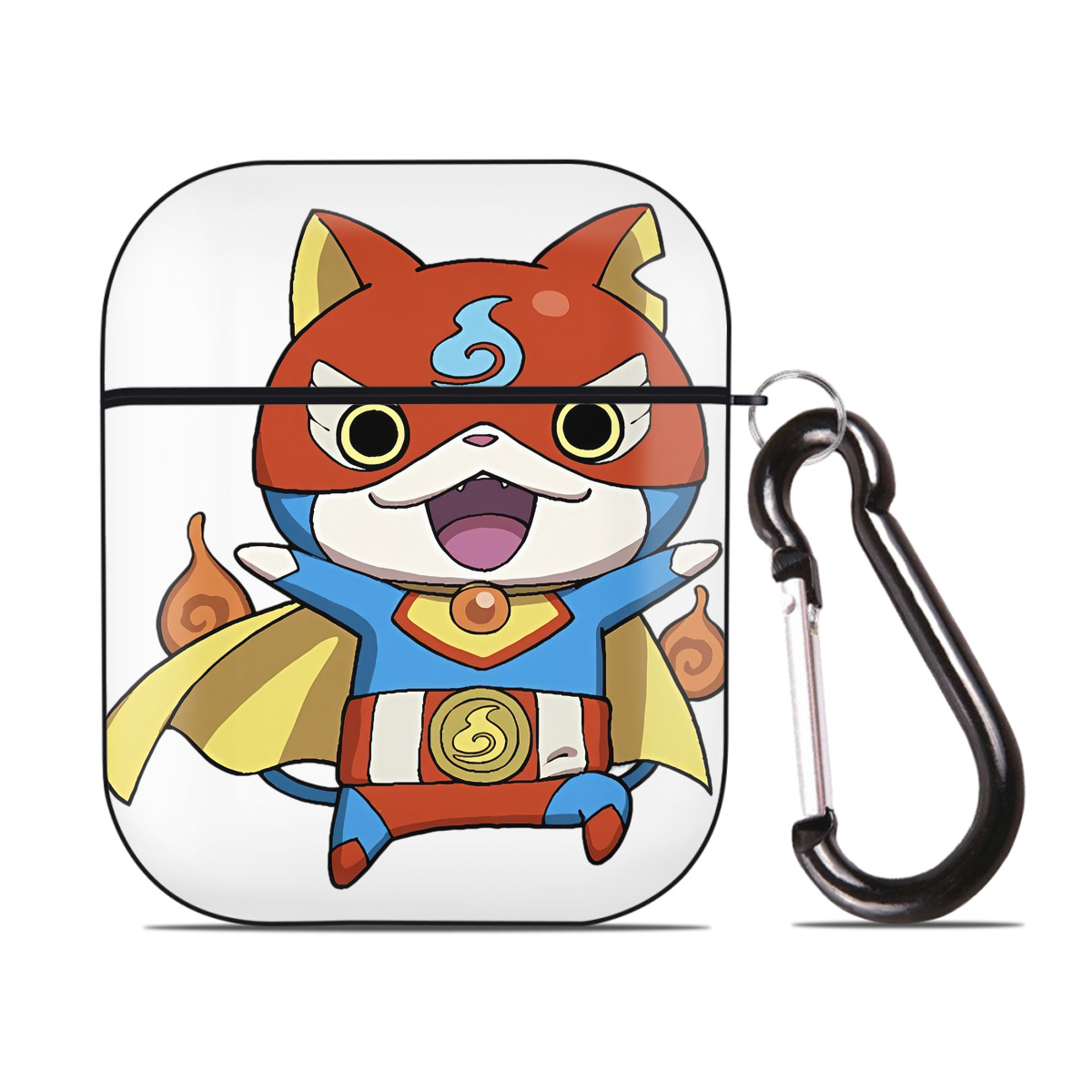 （画像用） 妖怪ウォッチ Yo-kai Watch AirPods 第2世代保護ケース ハードシェル ブラック 耐衝撃・防指紋・カラビナ付き